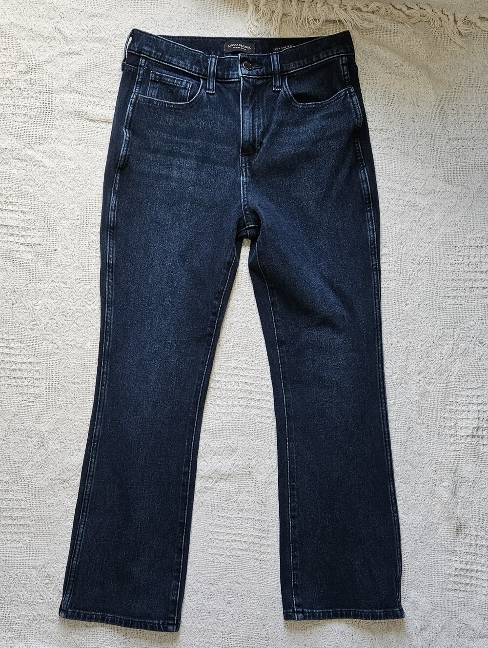 Banana Republic Premium Denim High-Rise Crop Boot Jean Dark Wash Size 28
